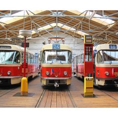 Mauspad - T3-Straßenbahnen im Museum in Střešovice