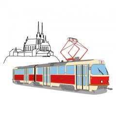 Koszulka - tramwaj ČKD Tatra K2 pod Petrovem