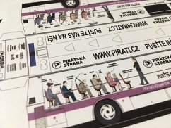 Papiermodell Bus Karosa C734 Piraten-Partei