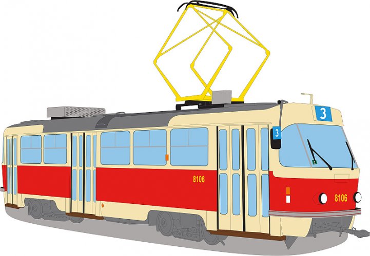 Polštář - tramvaj ČKD Tatra T3M