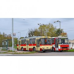Hrnek - Škoda 14Tr a Karosa B732 Pardubice