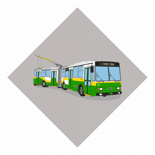 Grafika - trolejbus Škoda 15Tr České Budějovice
