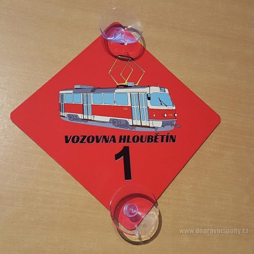 Window sign - trolleybus Škoda 14Tr