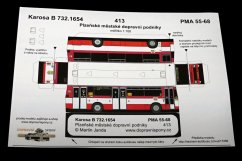 Vystřihovánka autobus Karosa B 732 Plzeňské městské dopravní podniky