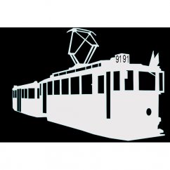 Samolepka Historická tramvaj - 3D